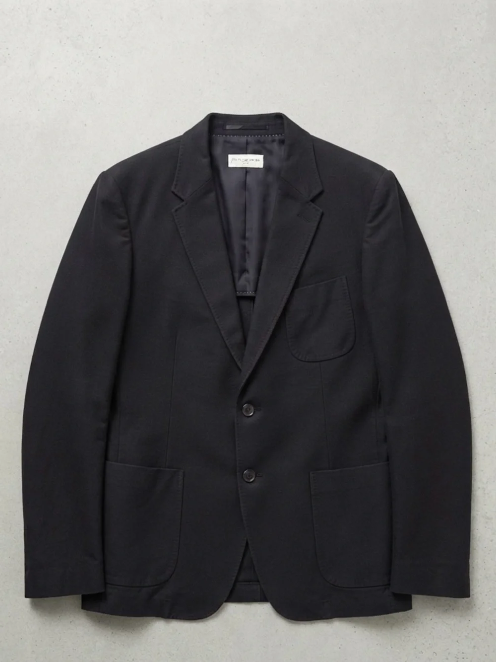 Dries Van Noten Black Cotton-Wool Unstructured Blazer Jacket EU 52